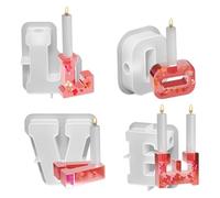 Molde portavelas para crear letras de amor de resina epoxi - De silicona San para resina - para decoración del hogar, arte, artesanía, fiestas, San Trabajos de cemento