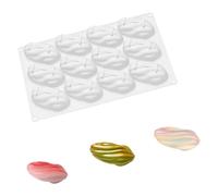 Molde profesional de silicona para mousses de chocolate, 12 cavidades con forma de pistachos, molde para hornear para postres, pasteles antiadherentes, molde para mousses de silicona