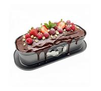 Molde Rectangular Desmontable Relaxdays, HxWxD: 8 x 30 x 12 cm, Antiadherente, a Prueba de Fugas, para Pasteles, Gris