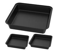 Molde rectangular for pizza de acero al carbono, 3 unidades, antiadherente, resistente al calor, for hornear pan y repostería.