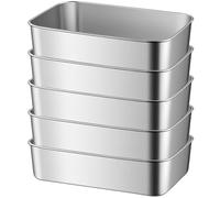 Molde Rectangular, Juego De 5 Molde Pan, Molde Pan Horno De Acero Inoxidable, Molde para Pan para Pan De Plátano/Pastel/Panes/Lasaña, 23x6cm, Saludable y Duradero, Apto para Horno Y Lavavajillas
