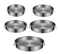 Molde redondo de acero inoxidable, para tartas de queso y pizzas, antiadherente de 24 a 32 cm, apto para horno, compatible con congelador y mesa de vapor (24 cm x 2 piezas)