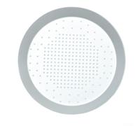 Molde redondo de aluminio perforado para hornear pizzas de corteza rellenas, garantiza una rápida conducción del calor y una cocción consistente (B-13 pulgadas)