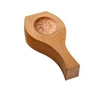 Molde redondo de madera tallada con diseño de flores ecológicas, herramientas de decoración para hornear, molde familiar redondo de madera