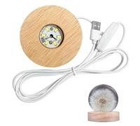 Molde redondo de silicona para bricolaje, base de luz LED, base de pantalla de luces LED, base de pantalla redonda para placa acrílica, adorno decorativo, estatuas de cristal, bola de cristal (luz