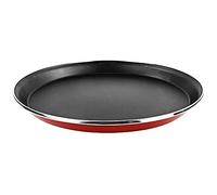 Molde redondo para Pizza Magefesa Praga de 30cm fabricado en España de acero esmaltado. Precioso color rojo exterior y recubirmiendo antiadherente bicapa negro.