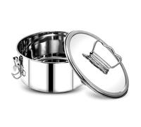 Molde redondo para tartas con tapa de 7,5 cm de profundidad de acero inoxidable en forma de franco de acero inoxidable para hornear pasteles de queso y postre