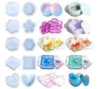 Molde Resina Epoxi 5 Pcs Moldes de Silicona Para Resina,Resina Epoxi Transparente Manualidades,Moldes Silicona Resina DecoracióN de Mesa Diy Manualidades.