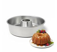 Molde Savarin 22 cm en Aluminio Premium para Repostería - Molde con Tubo Central para Bizcochos Esponjosos, Pasteles de Ángel y Recetas Profesionales - Antiadherente, Ligero y de Cocción Uniforme
