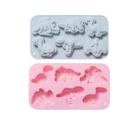 Molde Silicona 2 Pcs Forma De Dinosaurio Herramientas De Silicona Para Hornear Pasteles Molde De Pudín De Postre De Gelatina De Chocolate Azul Rosa