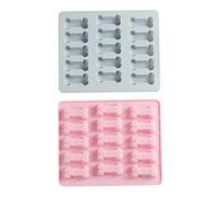 Molde Silicona 2 Piezas De Bizcocho De Silicona De Hueso Galletasbizcocho De Arroz Budín Para Hornear Molde De Jabón Hecho A Mano Polvo Azul