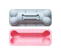 Molde Silicona 2 Piezas De Moldeo De Huesos Herramientas De Silicona Para Hornear Pastel Chocolate Jabón Hecho A Mano Molde De Cubitos De Hielo Azul Rosa