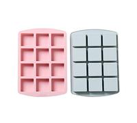Molde Silicona 2 Piezas De Pudín De Gelatina De Silicona En Forma De Cubo Azúcar Morena Moldes Para Hornear Chocolate Polvo Azul