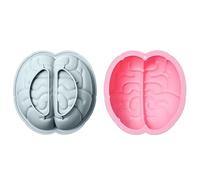 Molde Silicona 3 Piezas De Herramientas Para Hornear Pasteles En Forma De Cerebro Molde De Silicona Para Hornear Molde De Pan De Postre Azul Rosa