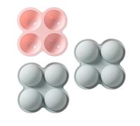 Molde Silicona 3 Piezas Semi Circular Chocolate Silicona Pastel Diy Hornear Pudín Gelatina Molde Azul Rosa
