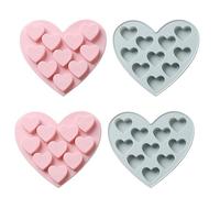 Molde Silicona 4 Piezas De Forma De Amor Silicona Hecho A Mano Jabón Pastel Diy Molde Para Hornear Chocolate Azul Rosa
