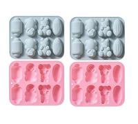 Molde Silicona 4 Piezas De Forma De Animal Hot Dog Pan Pastel Sándwich Molde De Pudín De Silicona De Chocolate Azul Rosa