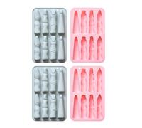 Molde Silicona 4 Piezas De Herramientas Para Hornear De Silicona En Forma De Dedo Budín De Pastel Postre Molde De Chocolate Polvo Azul