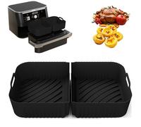 Molde Silicona Compatible para Freidora de Aire Ninja AF500EU - 2 Piezas Accesorios para Air Fryer Silicona para Double Stack XL AF500EU - Insertos de Silicona para Freidoras de 10,4 L