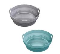 Molde Silicona Freidora de Aire,2 PCS Olla Freidora Aire en Lugar de Papel Airfryer Accesorios Freidora Sin Aceite Utensilios para Freidora de Aire Reemplazo de Papel Bandeja de Airfryer Microondas