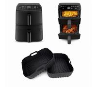 Molde Silicona Freidora De Aire 2 Piezas Para Cosori Turbo Tower Compact Air Fryer 8,6L Doble Pila, Reutilizable Accesorios Airfryer Moldes Cesta Recipiente Airfryer Para COSORI Airfryer CAF-DC861-AEU