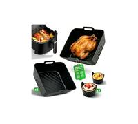 Molde Silicona Freidora de Aire, 20.5cm Recipiente Air Fryer para COSORI Cecotec 5,5L/6L, Reutilizable Accesorios Freidora para Microondas, Horno, Bandeja air fryer Sin BPA Lavable en lavavajillas