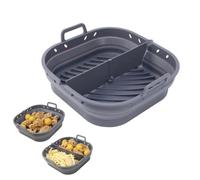 Molde Silicona Freidora de Aire - 2PCS - Olla para Air Fryer - Molde Silicona con Separador de Alimentos - Compatible cecotec 5,5L 6L, cosori 5,5L 4,7L, princess, philips.… (2)