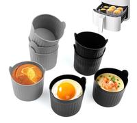 Molde Silicona Freidora de Aire, 6 Piezas Molde Silicona Freidora de Aire para Huevos, Moldes Magdalenas Reposteria Moldes, Air Fryer Accesorios, Molde de Silicona para Freidora de Aire Caliente