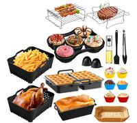 Molde Silicona Freidora de Aire - Accesorios Freidora de Aire para Foodi Max Dual Zone AF400EUCP DZ400EUSTGD, Philips 4000 Series NA460 accesorios airfryer 8.5L-9.5L con Grille
