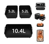 Molde silicona freidora de aire, Accesorios para freidora de aire Ninja Foodi Flexdrawer 10.4L AF500EU, Juego de 3 piezas,Accesorios para freidora Ninja,Accesorios freidora de aire
