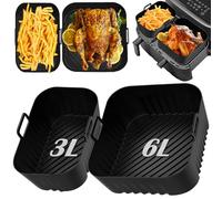Molde Silicona Freidora de Aire Compatible con Philips Airfryer Serie 3000 NA350, Reutilizable Molde de Silicona para Freidora de Aire (3L+6L)