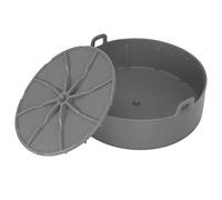 Molde Silicona Freidora de Aire, Olla de Silicona para Freidora de aire de 19cm, Replacement for Paper Liners, Molde de Silicona para Freidora sin Aceite, Accesorios Airfryer(gris)