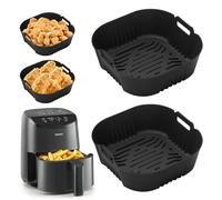 Molde Silicona Freidora de Aire Para COSORI 2L, Midea 2L, 2PCS 15CM Moldes para Freidora de Aire, Bandeja Silicona Air Fryer, Reutilizables Accesorios Freidora De aire, Recipiente Air Fryer