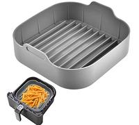 Molde Silicona Freidora de Aire para COSORI 5,5 L/6,4 L Tefal 5,6 L/6,5 L Philips 6,2 L/7,2 L, Reutilizable Accesorios para Air Fryer, Microondas, Horno (Gris)