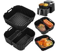 Molde Silicona Freidora de Aire para Cosori 5,5L-6,2L, 3PCS Accesorios Freidora de Aire para Philips NA230/Ninja AF180 AF140/Russell Hobbs/Tefal y la Mayoría de Freidoras Cuadradas de 4L-8L