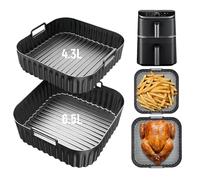 Molde Silicona Freidora de Aire para COSORI Turbo Tower Pro 10,8 L, 2 Piezas Accesorios Reutilizables para Airfryer 6,5 L/4,3 L Para COSORI Turbo Tower/Pro/Smart10.8L, Lavable a Máquina