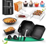 Molde Silicona Freidora de Aire para COSORI Turbo Tower Pro 10.8L- Set de 21 Piezas QueIncluye Accesorios de Silicona, Parrilla, Bandeja para Pizza, Moldes para Tostadas de Silicona, Etc