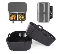 Molde Silicona Freidora De Aire Para Ninja Double Stack XL Freidora, 9.5L SL400EU, 2Psc AirFryer Accesorios Para Foodi Max Dual Zone AF400EU,Silicone Moldes Air Fryer Reusable Accessory GADITIEK