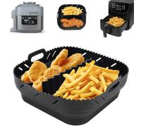 Molde Silicona Freidora de aire para Ninja Speedi 5.7L, Molde Silicona Air Fryer para COSORI 5.5L, Air Fryer Accesorios para Instant Vortex 5.7L/Tefal Air Fryer (Negro)