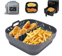 Molde Silicona Freidora de aire para Ninja Speedi 5.7L, Molde Silicona Air Fryer para COSORI 5.5L, Air Fryer Accesorios para Instant Vortex 5.7L/Tefal Air Fryer (Gris)