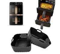 Molde Silicona Freidora de Aire para Philips Airfryer Serie 4000 Doble Cesta Vertical 10L, Reutilizable Accesorios Airfryer Moldes Cesta Recipiente Air Fryer para Philips NA460/NA462