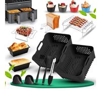 Molde Silicona para COSORI Dual Blaze 8.5L- Set de 21 Piezas queIncluye Accesorios Reutilizables de Silicona, Parrilla, Moldes para Tostadas de Silicona, Moldes para Magdalenas, Etc