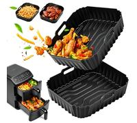 Molde Silicona para Freidora de Aire para COSORI Turbo Tower Compact 8,6L | 2 Piezas, Accesorios Air Fryer, Molde de Silicona Antiadherente para COSORI Doble Cesta CAF-DC861, Sin BPA, Reutilizable