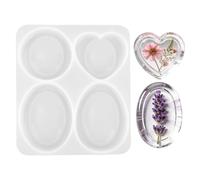Molde Silicona para Resina de Piedra Preocupación, Molde Resina Epoxi con 4-Forma Cavidades para Fundición de Epoxi Meditación Relajación y Gestión Emociones