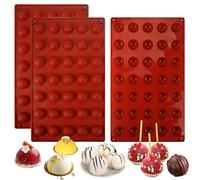 Molde Silicona Semiesfera 3 Piezas - 35 Cavidades Para Esferas Pequeñas - Moldes de Chocolate Semi Redondos Para Bombones y Pasteles