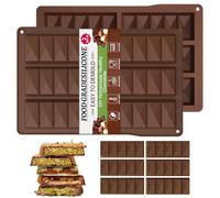 Molde Silicona Tableta Chocolate Forma Diamante Dubai, 2 Pcs Moldes Chocolate Turron Profundos para Barra de Energía de Chocolat y Reposteria