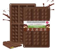 Molde Silicona Tableta Chocolate Forma Diamante Dubai, 2 Pcs Moldes Chocolate Turron Profundos para Barra de Energía de Chocolat y Reposteria