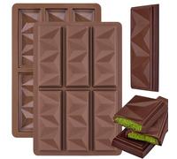 Molde Silicona Tableta Chocolate Reposteria Geometric, 2 Pcs Moldes Barra Chocolate Turron de Antiadherentes para Forma Chocolat Dubai y Alimenticio