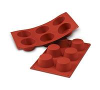 Silikomart Molde de silicona SF0023 para muffins, 6 cavidades, Ø69 h35 mm, Antiadherente