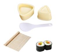 Molde Sushi Prensado,Molde Triangular Sushi,Molde De Onigiri,Herramientas De Sushi,Juego de Moldes Para Bolas de Arroz Para Sushi,con Cuchara de Arroz,Esterilla Sushi,Accesorio de Cocina Fácil de Usar